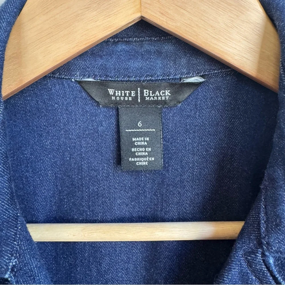 WHBM Denim Sleeveless Trench Dress Size 6 - Picture 4 of 5